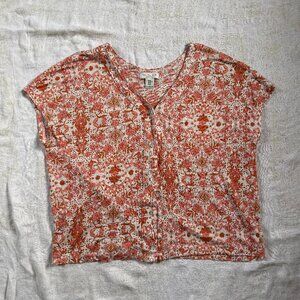 Rachel Zoe 100% Linen Floral Spring/Summer Top | XL | Like New